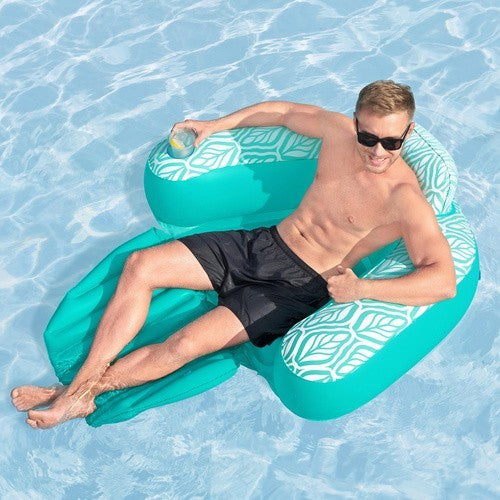 Poolsessel Luftmatratze 145x120cm Wasserliege mit Getränkehalter