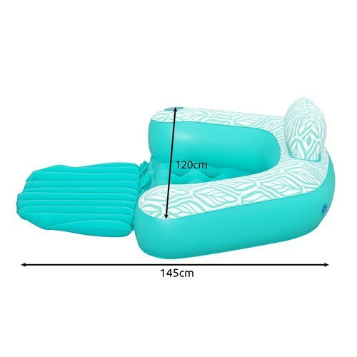Poolsessel Luftmatratze 145x120cm Wasserliege mit Getränkehalter