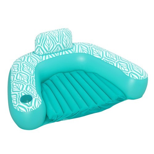 Poolsessel Luftmatratze 145x120cm Wasserliege mit Getränkehalter