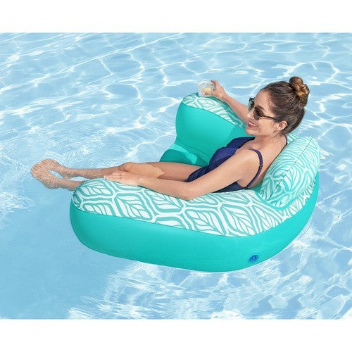 Poolsessel Luftmatratze 145x120cm Wasserliege mit Getränkehalter