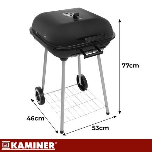 Holzkohlegrill mit Deckel fahrbar Grillwagen Garten Grill