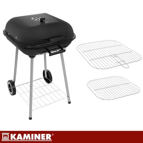 Holzkohlegrill mit Deckel fahrbar Grillwagen Garten Grill