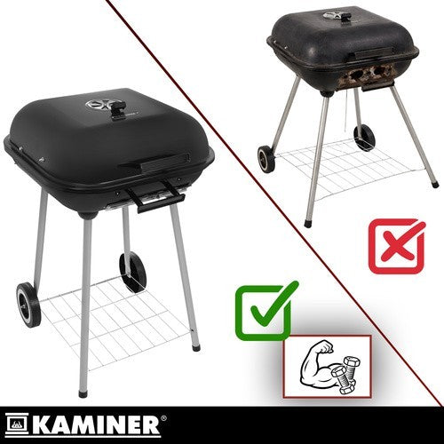 Holzkohlegrill mit Deckel fahrbar Grillwagen Garten Grill
