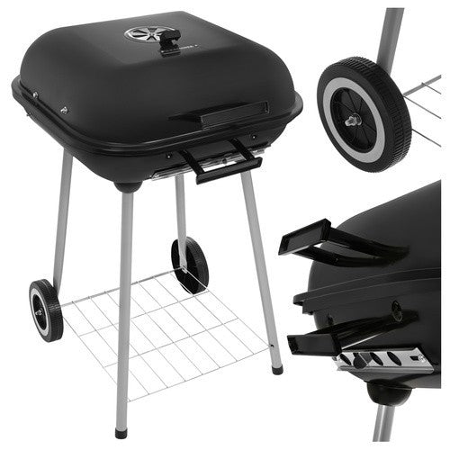 Holzkohlegrill mit Deckel fahrbar Grillwagen Garten Grill