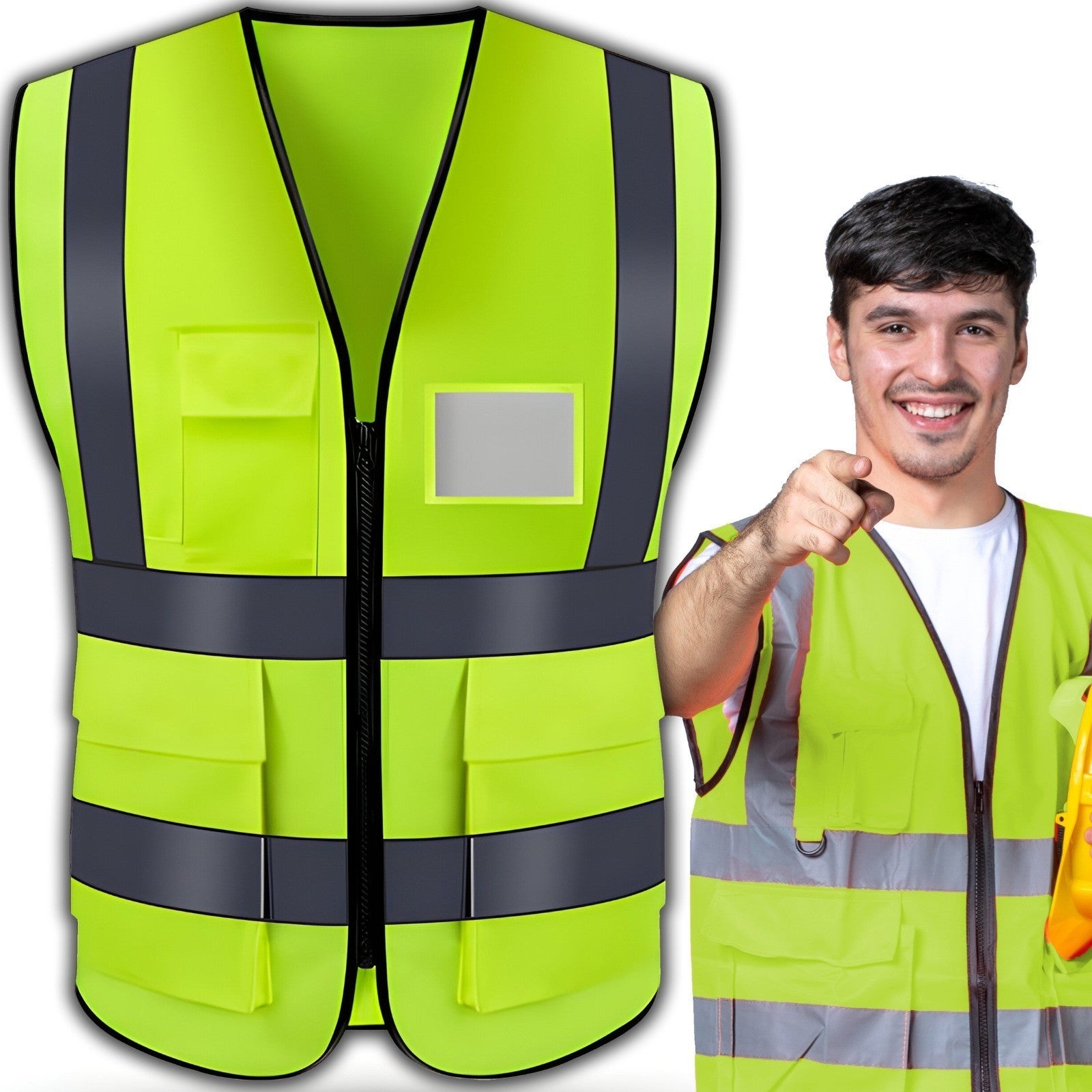Reflektierende Warnweste Unisex – Sicherheitsweste für Auto, Fahrrad & Arbeit