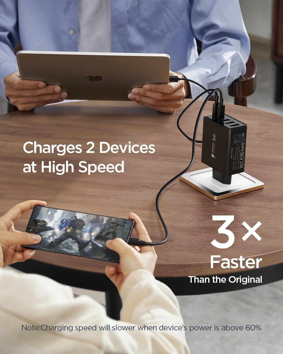 50W 5-Port USB Ladegerät Schnellladegerät USB-C USB-A Netzteil Universal Adapter