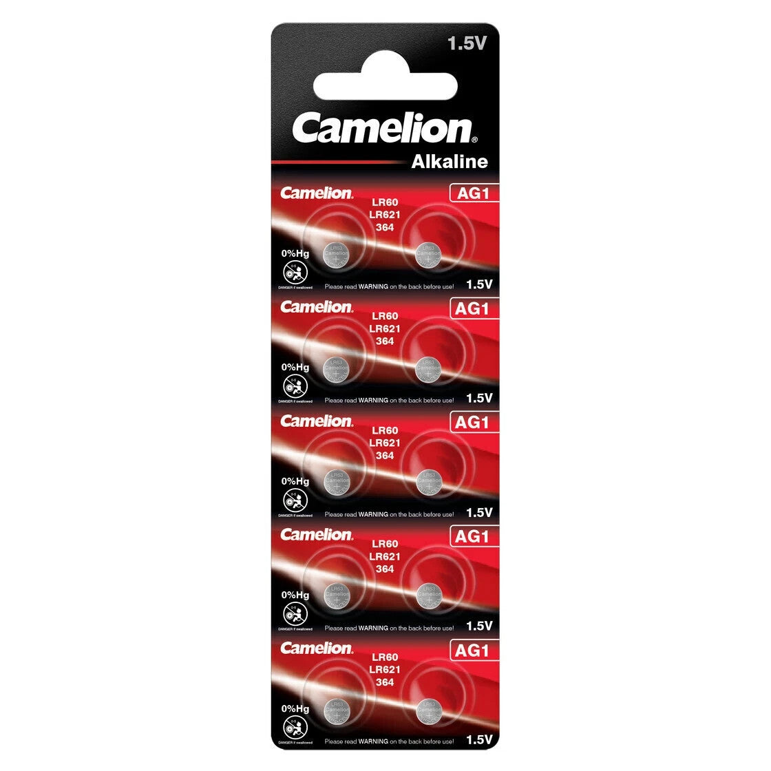Camelion AG0 - AG12 / LR43 Knopfzellen Batterien 10er Set 1,5V Alkaline – Für Uhren, Taschenrechner und Elektronik