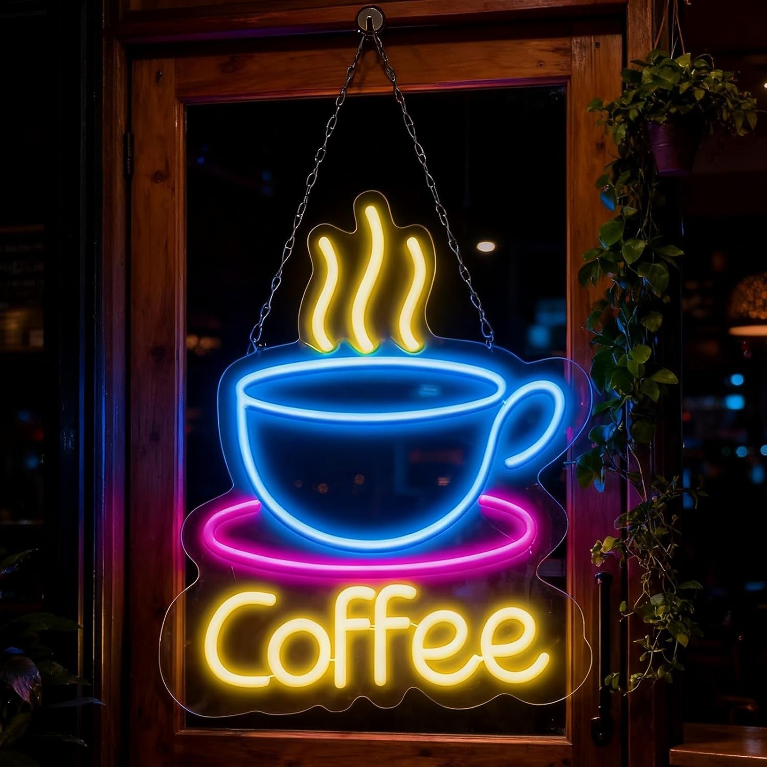 LED Kaffee Neon Schild dimmbar USB 43cm Coffee Leuchtschild