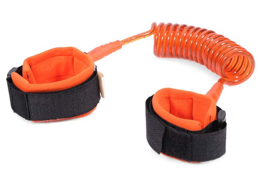 Kinder Sicherheitsarmband Anti Verlust Lauflernleine Orange – Verstellbare Sicherheitsleine für Kinder mit Spiralkabel und Handgelenkband