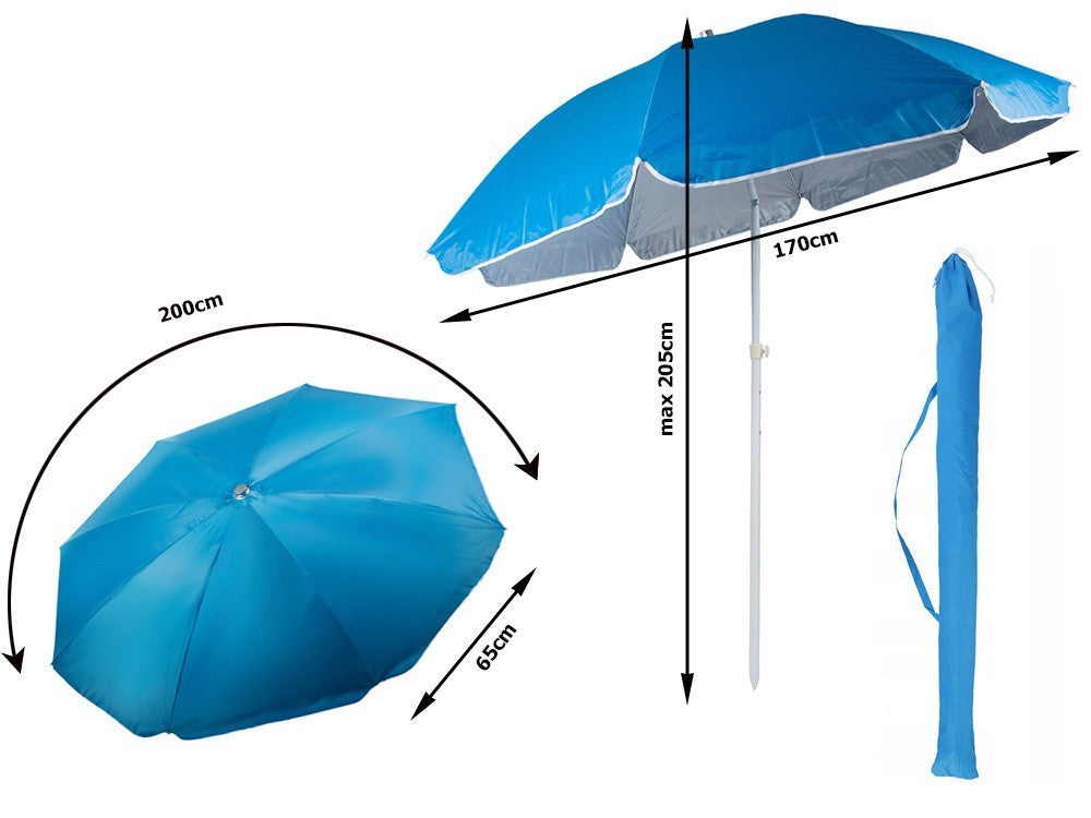 XXL Balkon Sonnenschirm 170 cm mit UV-Schutz – Faltbarer Parasol für Balkon, Garten, Terrasse und Strand