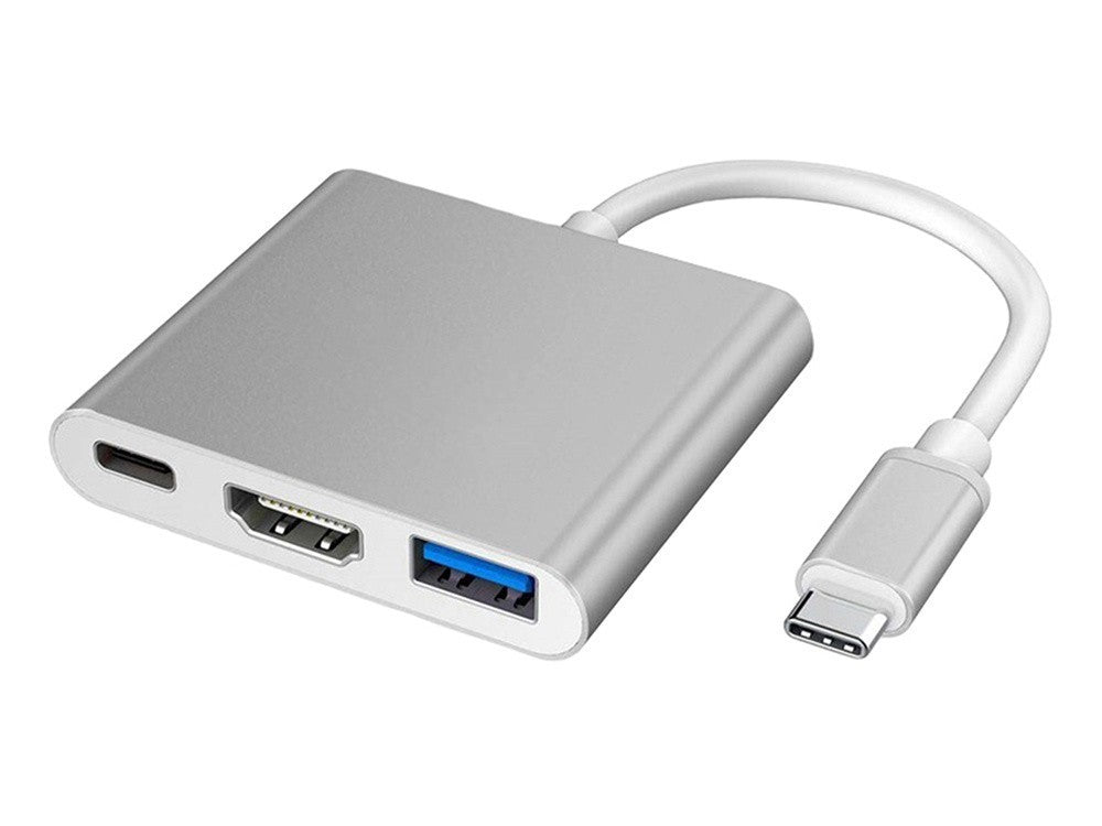 USB C Hub 3in1 mit HDMI 4K und USB 3.0 – Type C Adapter für Laptop, MacBook, Tablet und PC