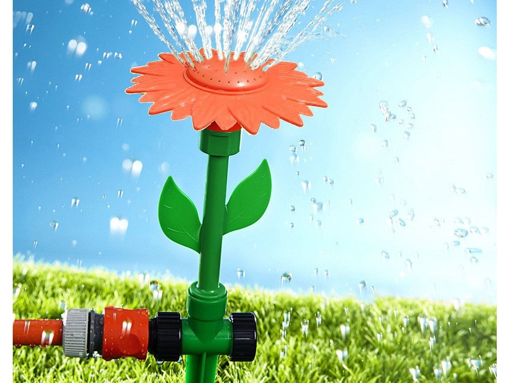 Garten Sprinkler Sonnenblume mit Erdspieß – Dekorativer Rasensprenger für Gartenbewässerung, Rasen und Blumenbeete