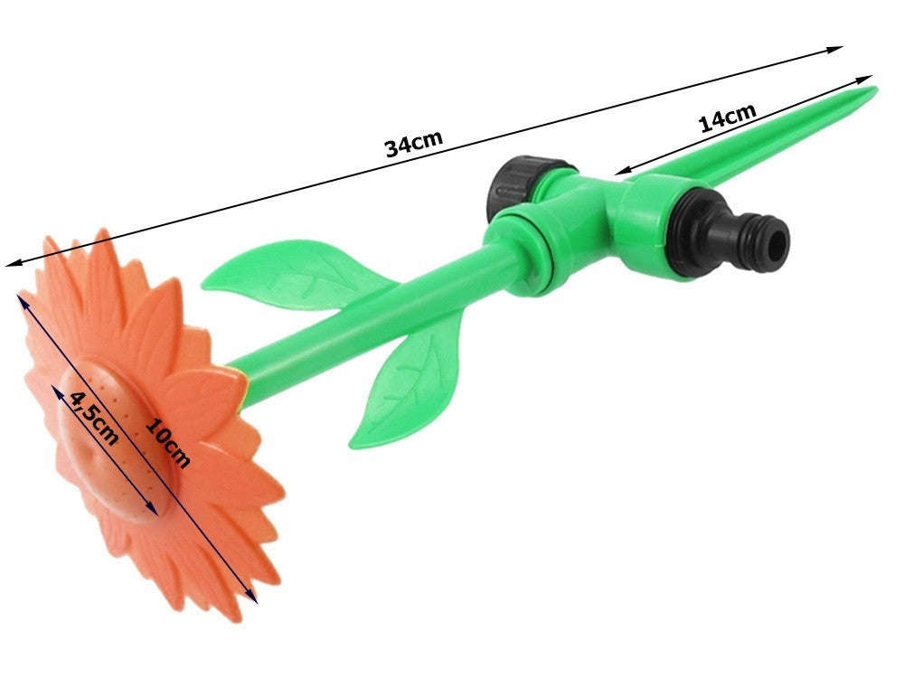 Garten Sprinkler Sonnenblume mit Erdspieß – Dekorativer Rasensprenger für Gartenbewässerung, Rasen und Blumenbeete