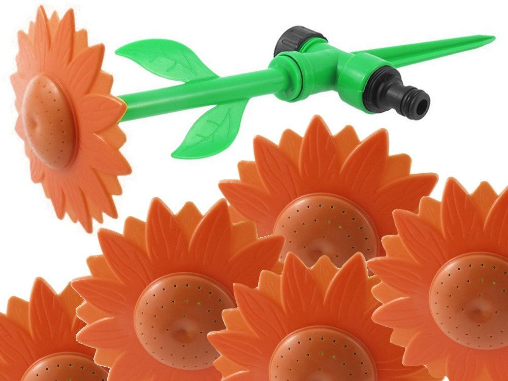 Garten Sprinkler Sonnenblume mit Erdspieß – Dekorativer Rasensprenger für Gartenbewässerung, Rasen und Blumenbeete