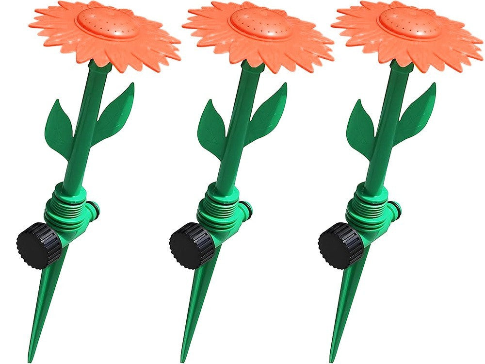Garten Sprinkler Sonnenblume mit Erdspieß – Dekorativer Rasensprenger für Gartenbewässerung, Rasen und Blumenbeete