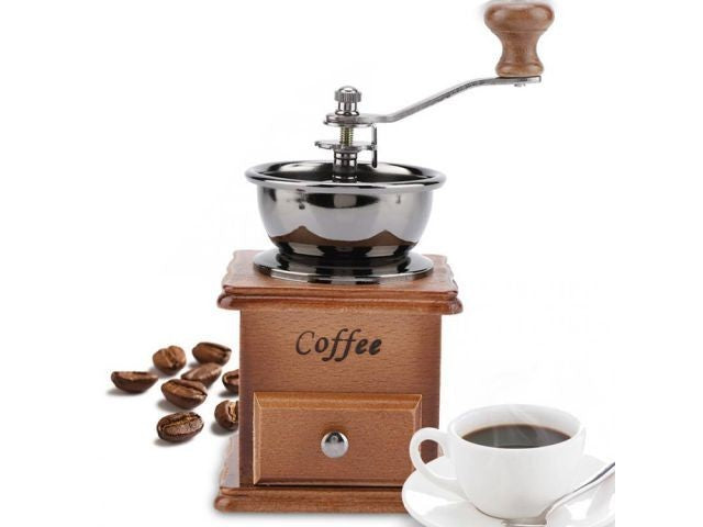 Kaffeemühle manuell Retro-Stil Keramikmahlwerk für Kaffeebohnen Pfeffer, Gewürze