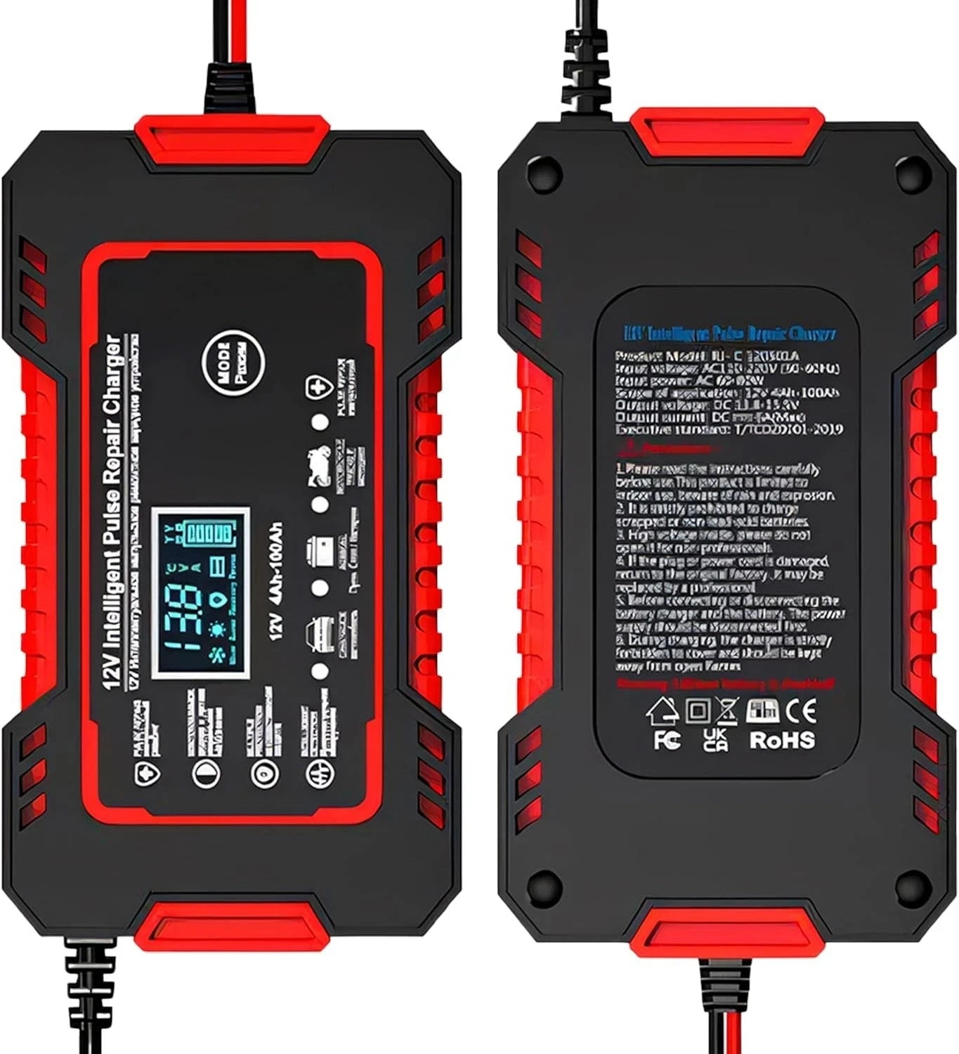 Batterieladegerät 12V 24V 10A Auto Ladegerät LCD Reparatur