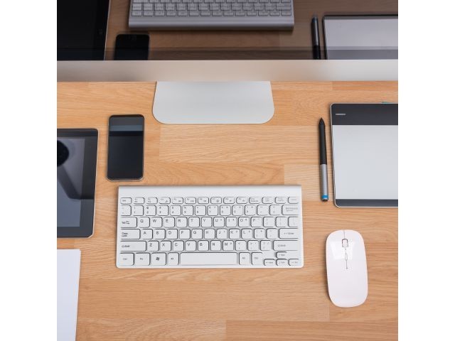Kabellose Tastatur Maus Set Mini Slim Leise 2,4GHz USB für PC Laptop