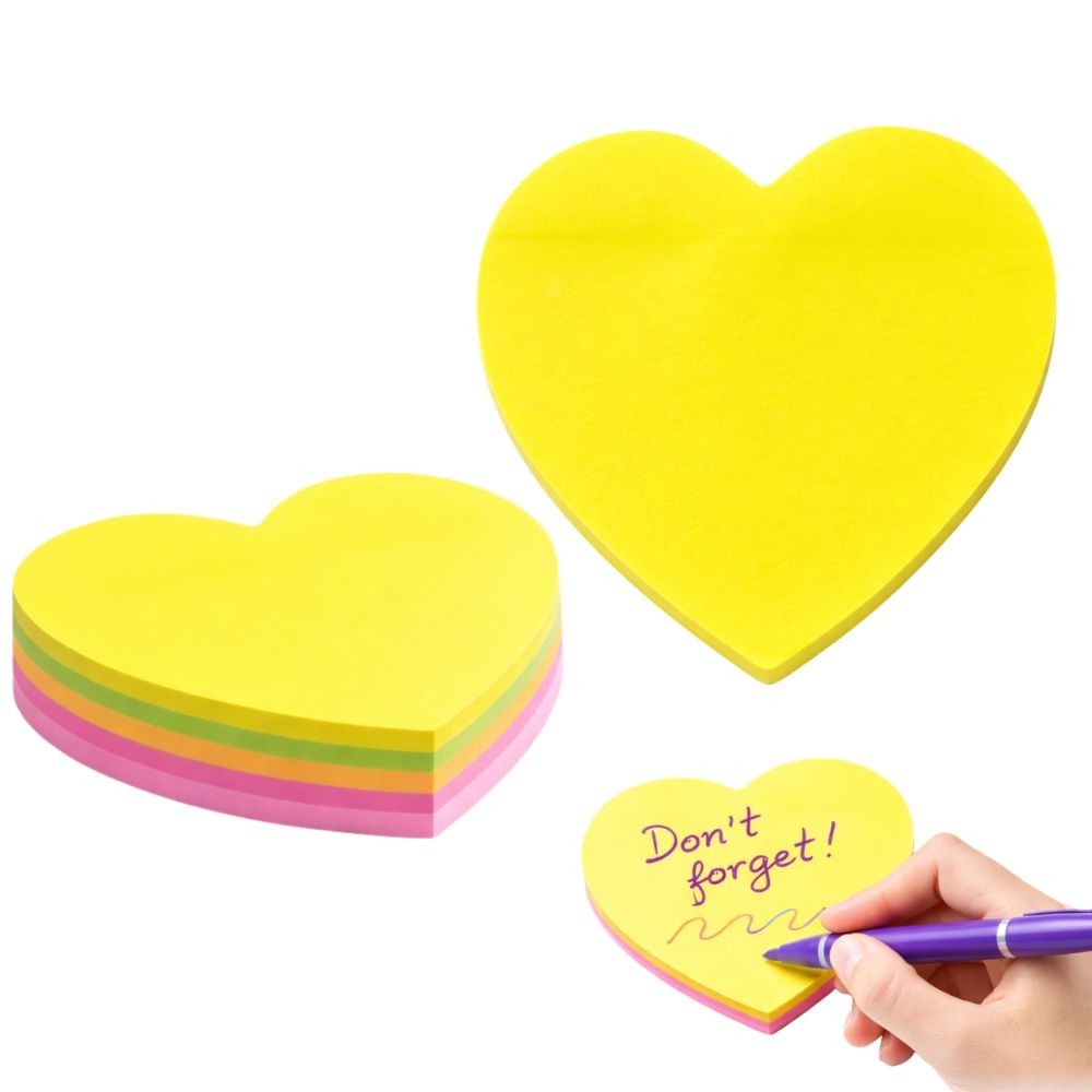 Herz Haftnotizen selbstklebend 100 Blatt Sticky Notes