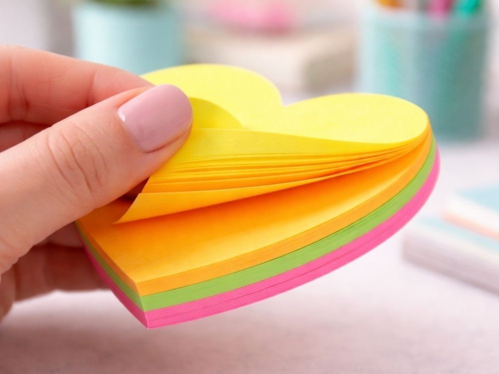 Herz Haftnotizen selbstklebend 100 Blatt Sticky Notes