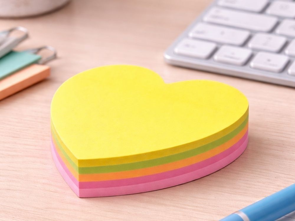 Herz Haftnotizen selbstklebend 100 Blatt Sticky Notes