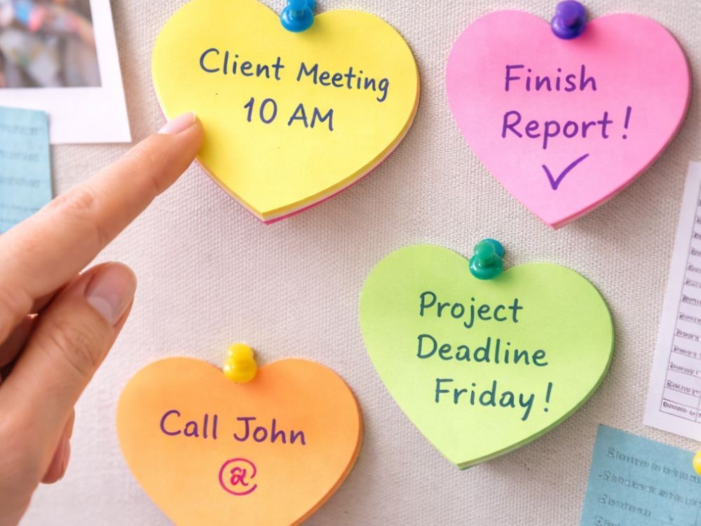Herz Haftnotizen selbstklebend 100 Blatt Sticky Notes