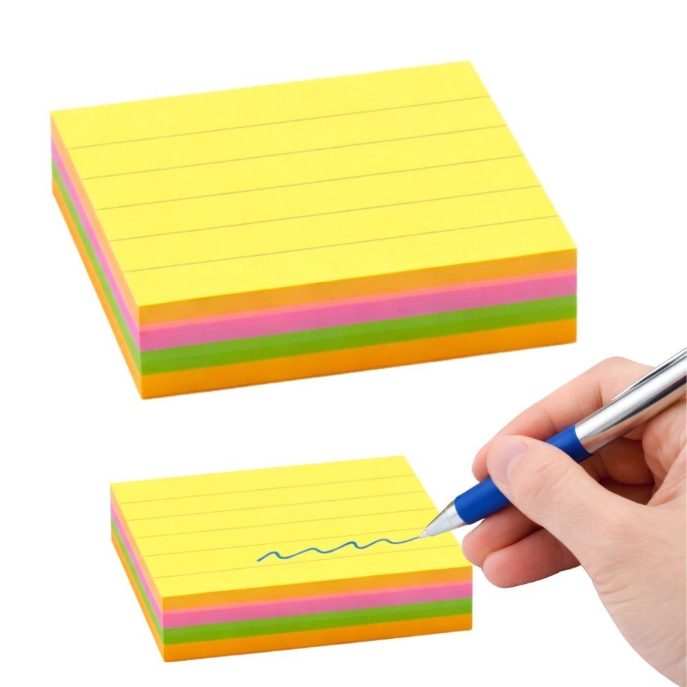 Haftnotizen liniert selbstklebend 100 Blatt Notizzettel Block   6957990902729