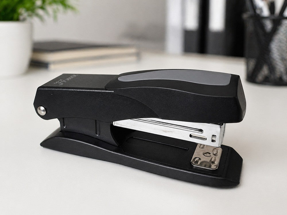 Ergonomischer Metall Bürohefter Schwarz Für Bis Zu 25 Blatt Stabiler Tacker Für Büro Schule und Zuhause