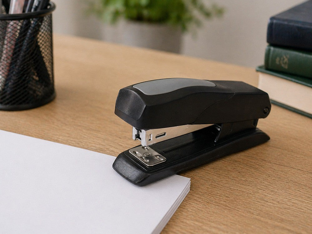 Ergonomischer Metall Bürohefter Schwarz Für Bis Zu 25 Blatt Stabiler Tacker Für Büro Schule und Zuhause