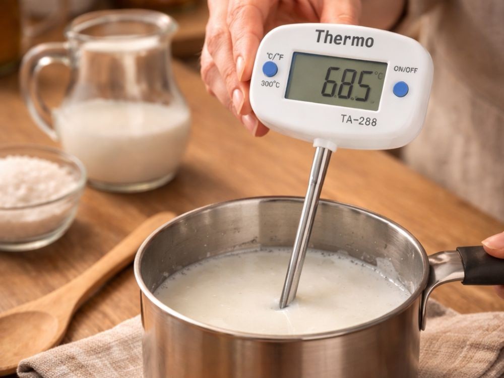 Digitales LCD-Küchenthermometer mit Fleischspieß – Präzises Bratenthermometer zum Kochen & Grillen