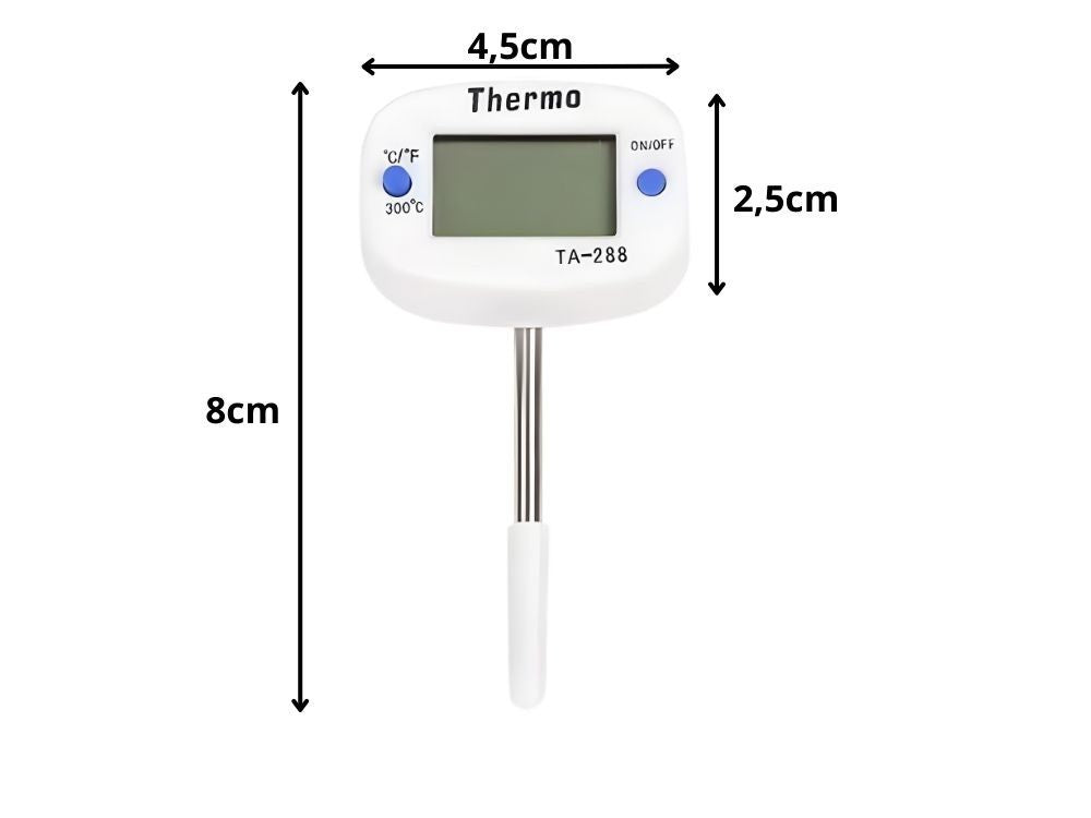 Digitales LCD-Küchenthermometer mit Fleischspieß – Präzises Bratenthermometer zum Kochen & Grillen