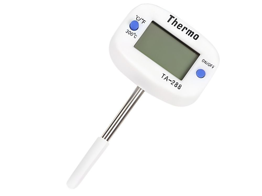 Digitales LCD-Küchenthermometer mit Fleischspieß – Präzises Bratenthermometer zum Kochen & Grillen