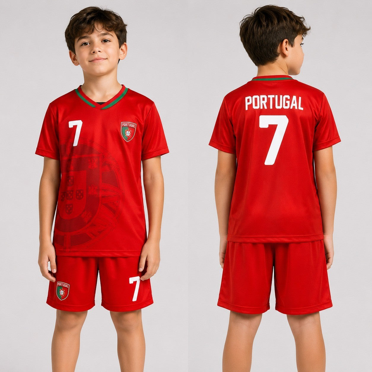 Portugal Kinder Fußball Trikot Set Shirt Hose FanSet WM EM Kinder
