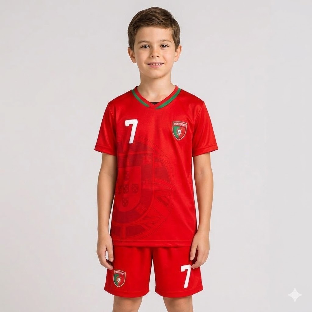 Portugal Kinder Fußball Trikot Set Shirt Hose FanSet WM EM Kinder