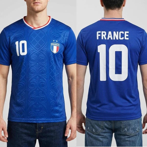 Frankreich Fan T-Shirt WM EM Fußball Shirt Unisex Frankreich Trikot