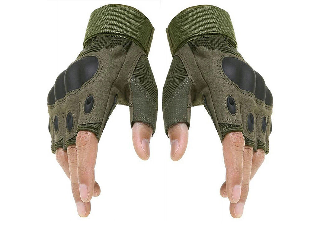 Taktische Fingerlose Handschuhe XL – Militär Outdoor Handschuhe mit Kn