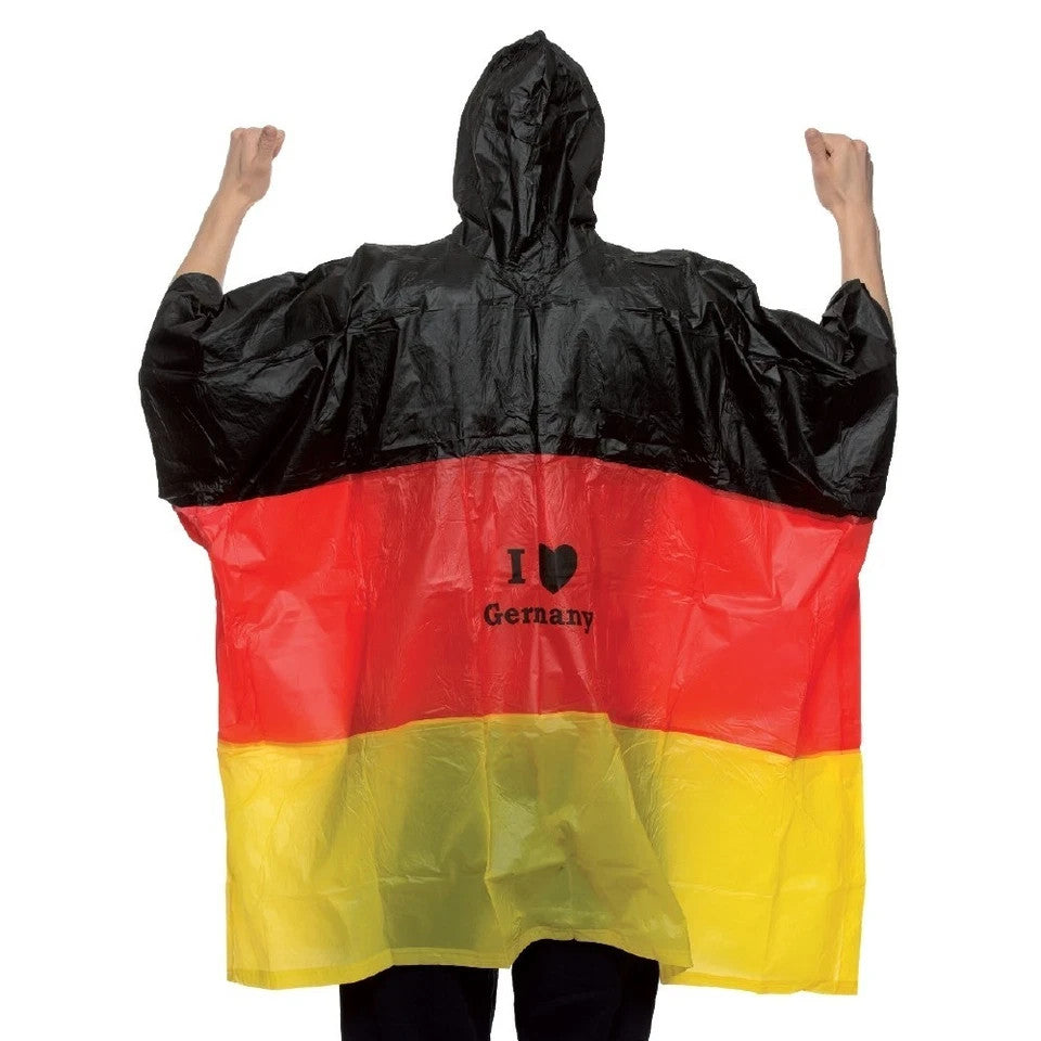 Deutschland Regenponcho I Love Germany Festival Regen Cape 127x125cm
