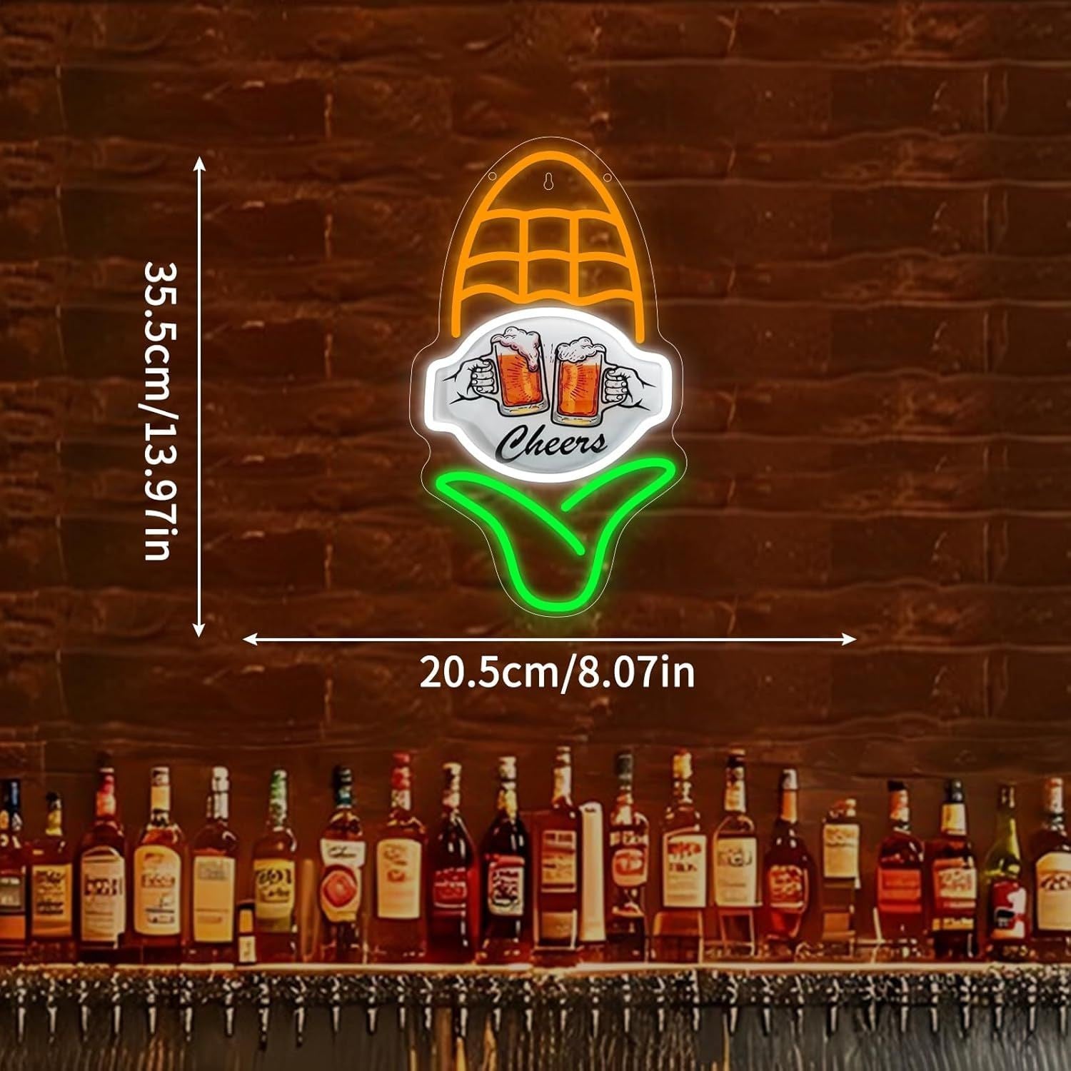 Cheers Neon Schild LED Bier Leuchtreklame Bar Wand Deko USB