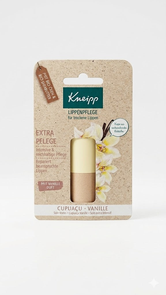 Kneipp Lippenbalsam Vanille Pflege Cupuaçu Öl Feuchtigkeit 1/7 Stück