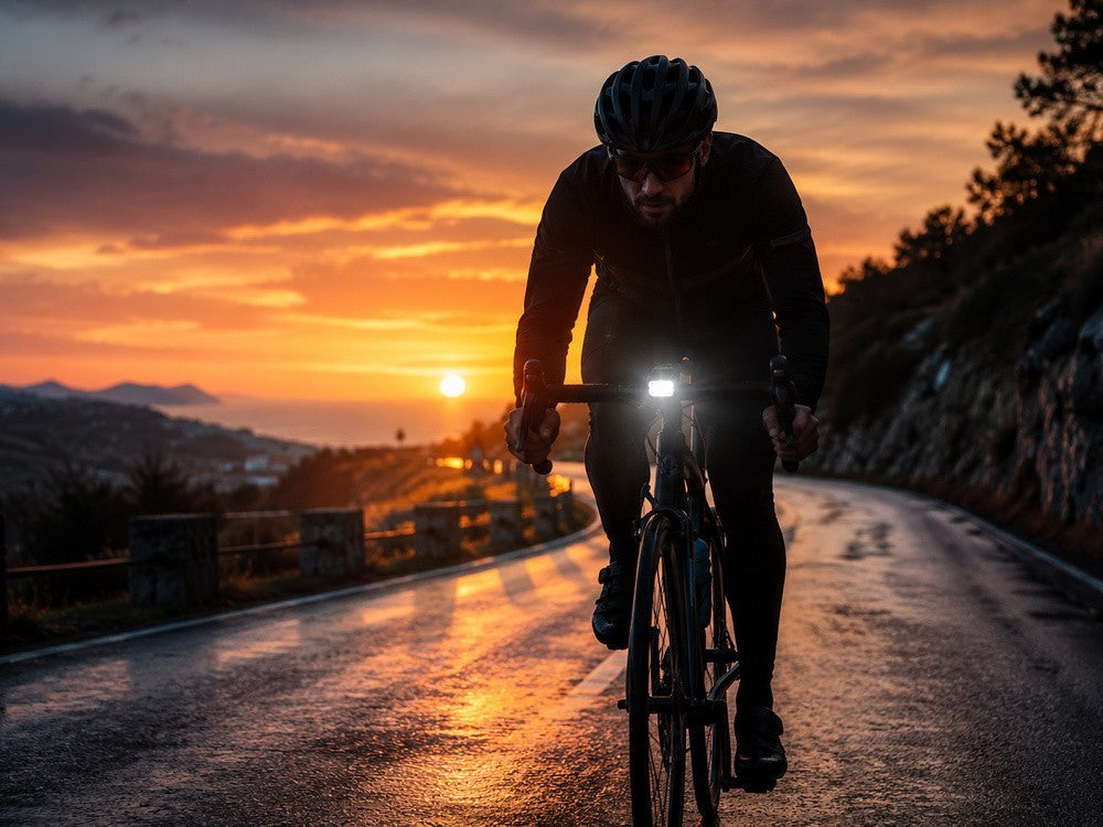 LED Fahrradlampe USB-C Akku Frontlicht mit Lichtsensor – 5 Lichtmodi, Akkustandsanzeige und Fahrradbeleuchtung für Alltag & Nachtfahrten