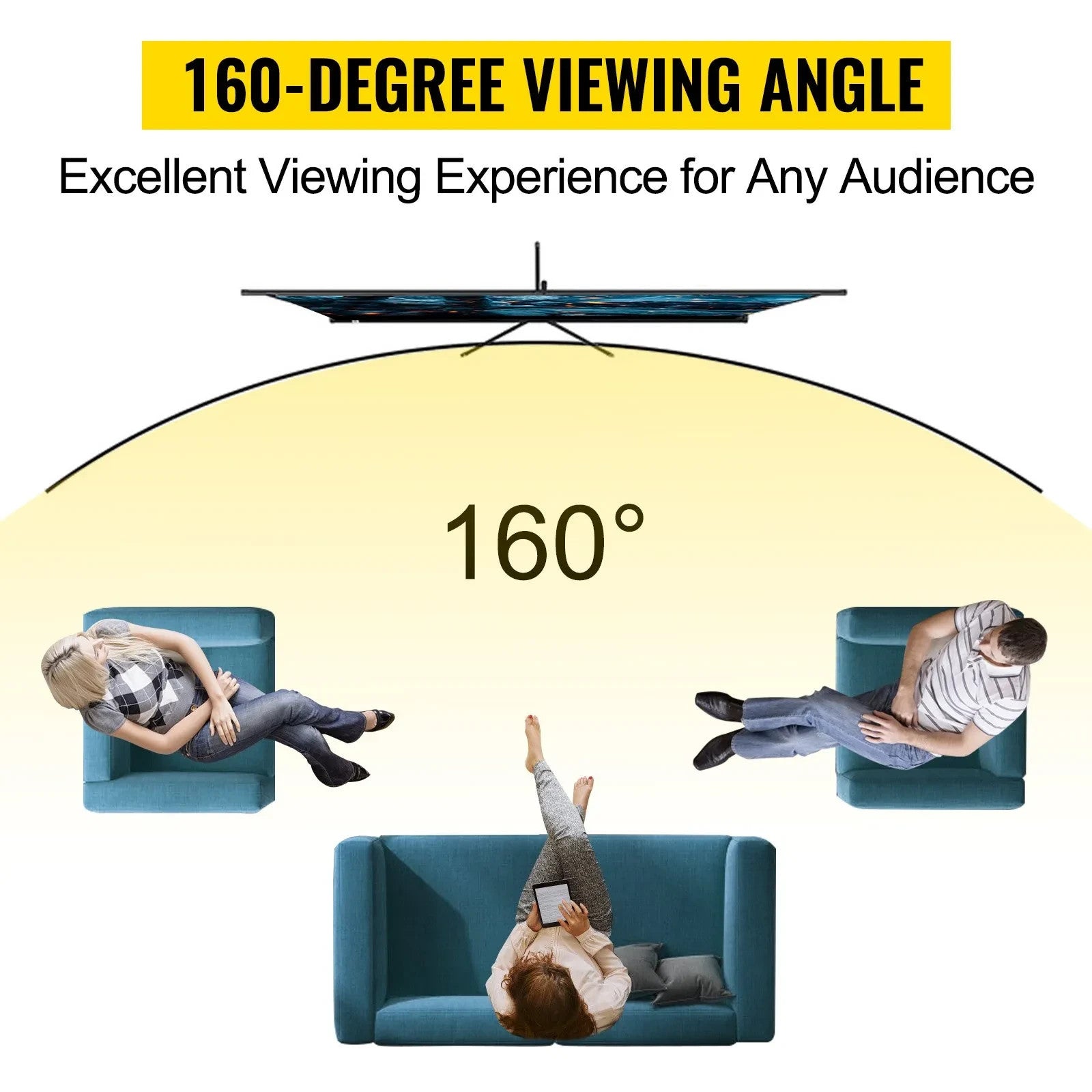 Beamer Leinwand mit Stativ 70–150 Zoll Auswahl – 16:9 Projektor Leinwand für Heimkino, Präsentationen und Outdoor Kino