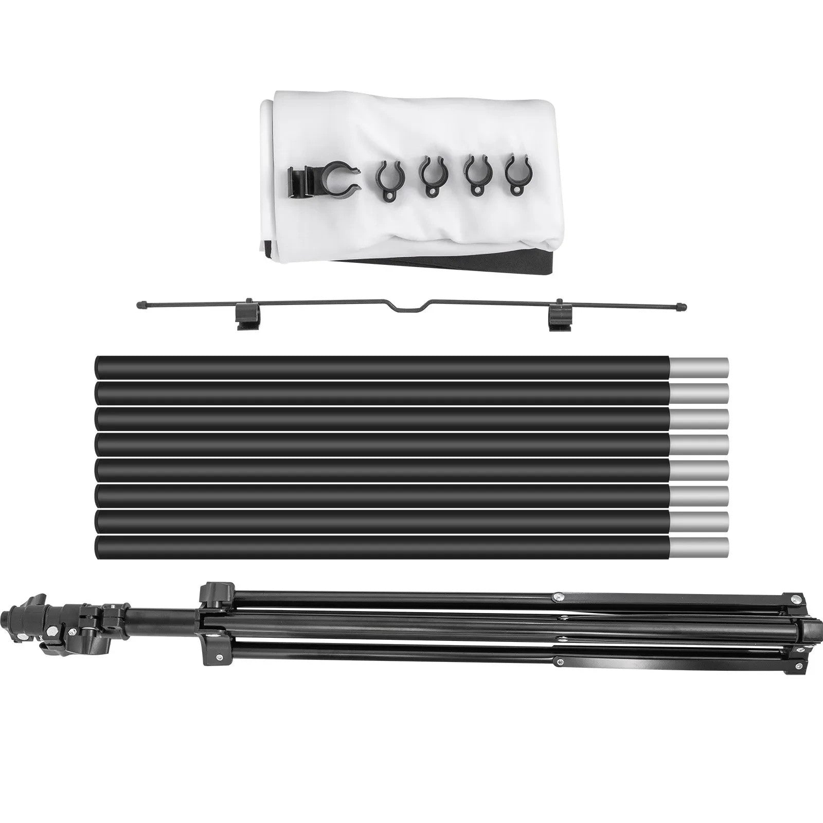 Beamer Leinwand mit Stativ 70–150 Zoll Auswahl – 16:9 Projektor Leinwand für Heimkino, Präsentationen und Outdoor Kino