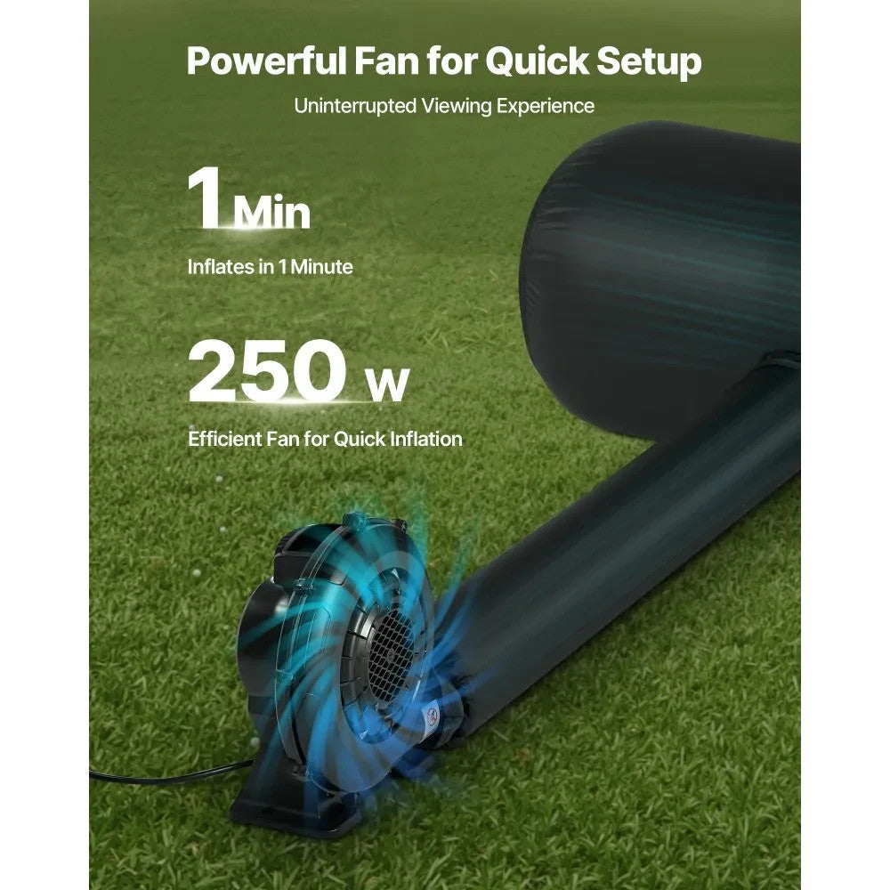 Aufblasbare Beamer Leinwand 16:9 mit Gebläse – Outdoor Projektionsleinwand für Heimkino, Gartenkino, Camping und Veranstaltungen