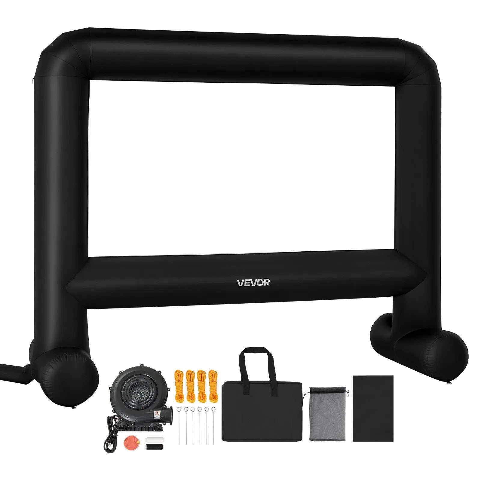 Aufblasbare Beamer Leinwand 16:9 mit Gebläse – Outdoor Projektionsleinwand für Heimkino, Gartenkino, Camping und Veranstaltungen