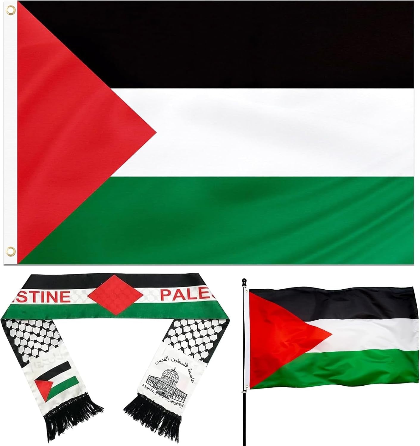 Palästina Flagge Schal 150x90cm Kufiya Tuch Fahne Outdoor Deko Auswahl