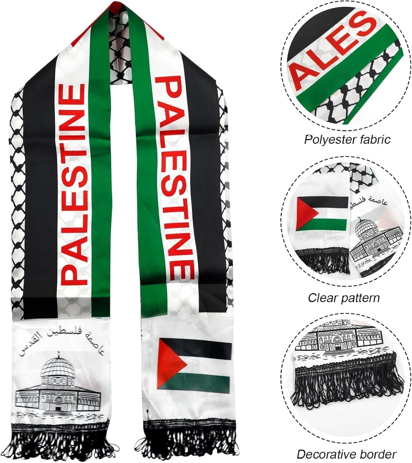 Palästina Flagge Schal 150x90cm Kufiya Tuch Fahne Outdoor Deko Auswahl