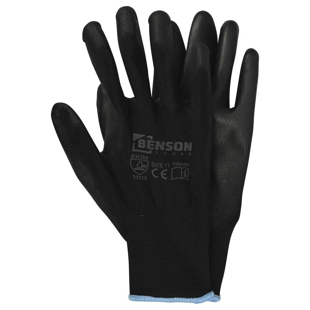 Benson Arbeitshandschuhe PU Beschichtung Größe 11 Montagehandschuhe Schwarz