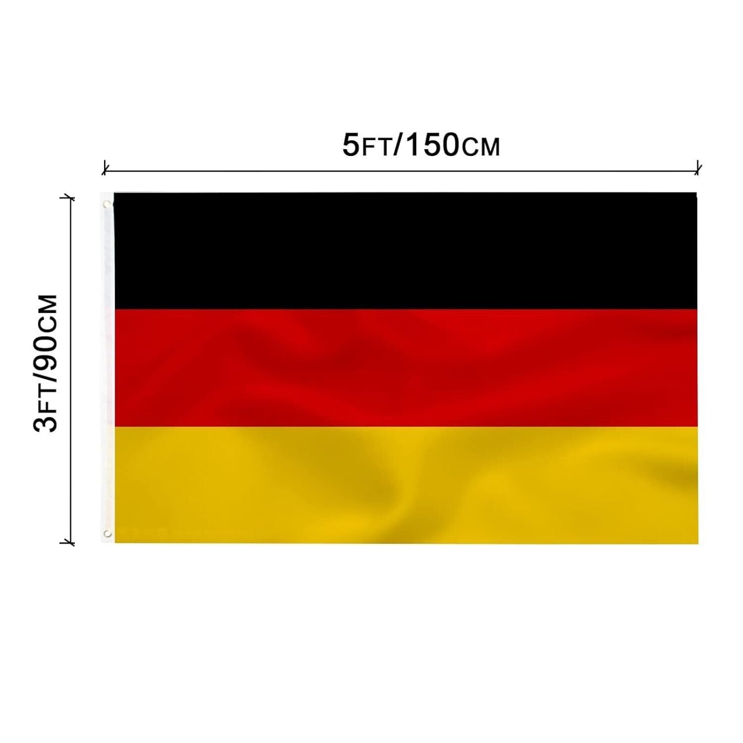 Fahne Flagge Deutschland 90X150 Ösen Deutsche Hissflagge Metallösen Wetterfest