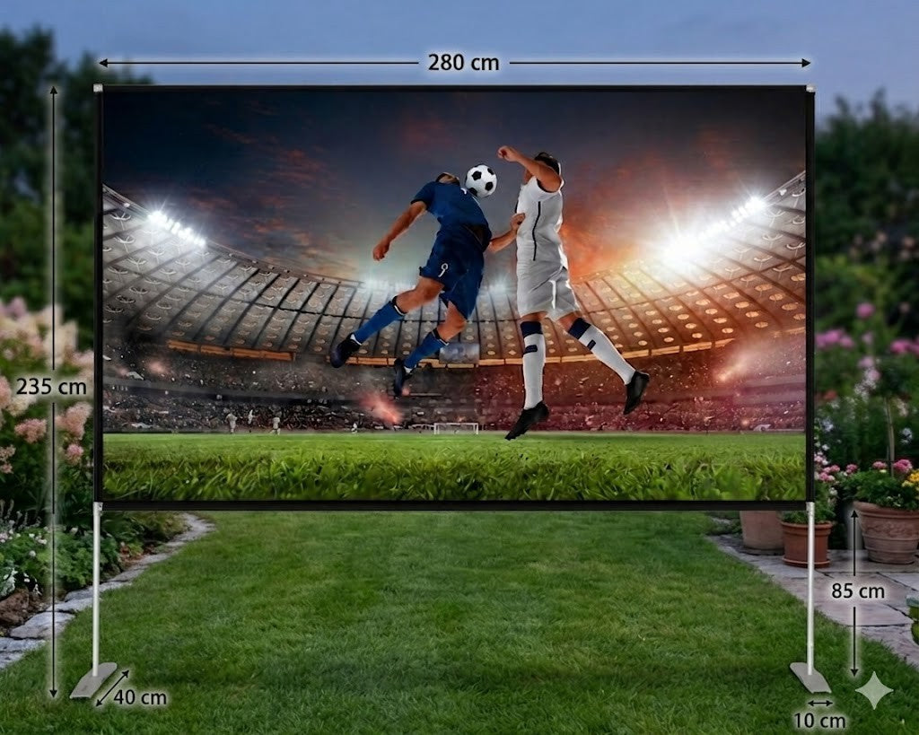 Beamer Leinwand 120 Zoll mit Ständer Tragetasche Projektor Leinwand Outdoor
