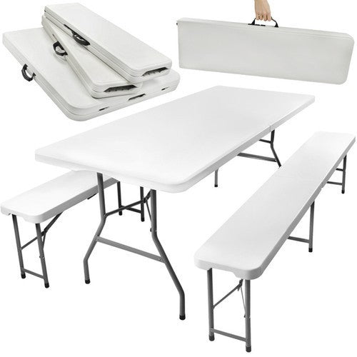 Bierzeltgarnitur 180cm Klapptisch 2 Bänke Festzeltgarnitur Garten Set